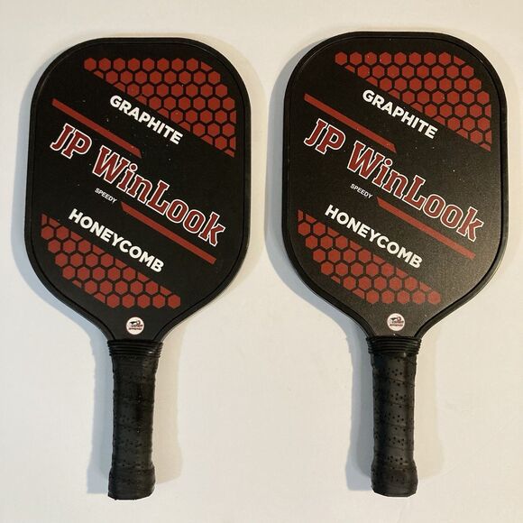 JP Red Black WinLook Sport Pickleball Paddle Game Set Of 2 - Picture 1 of 16